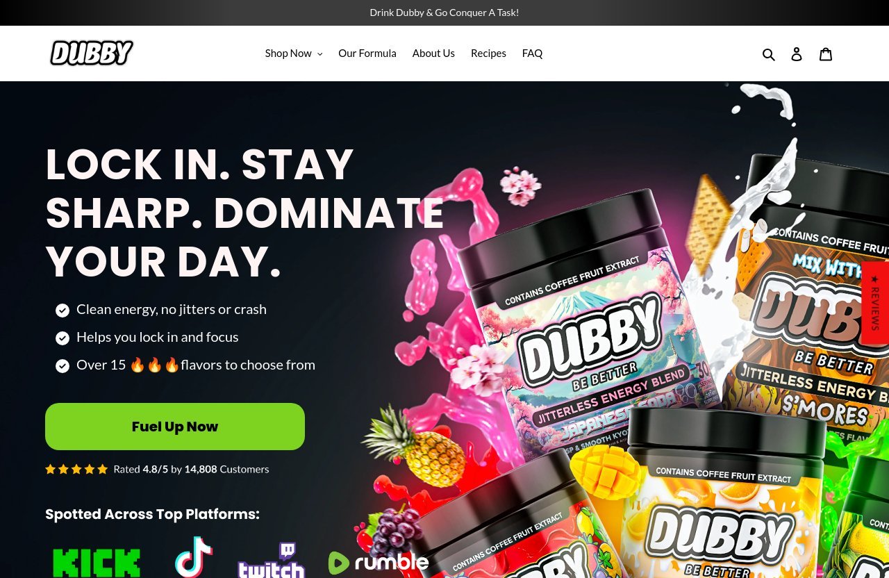 Dubby official website - dubby caffeine content